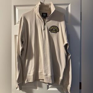 Boston Bruins Cream Bruins Centennial 1/4 Zip-Up Sweater - Mens XL - Brand New.